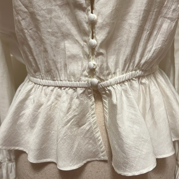 Aiden Ruffled Blouse in Cream, Size Medium - Picture 7 of 17